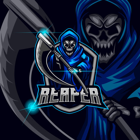 Reaper Mascot e-sport logo design vector illustrationのイラスト素材