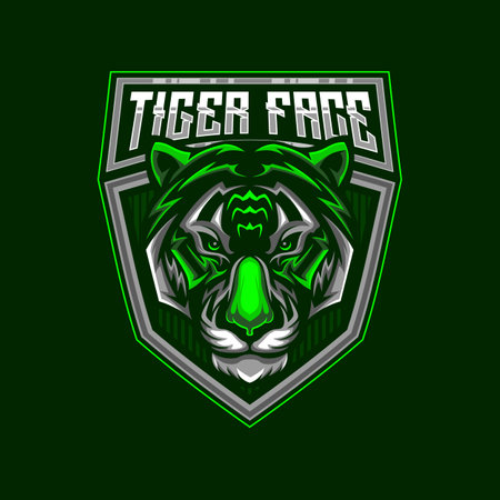 Tiger Logo. Tiger Logo Mascot E-Sport Logo Design Vector Illustration Templateのイラスト素材