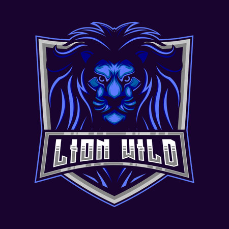 Lion Mascot Logo E-Sport Vector Design template illustrationのイラスト素材