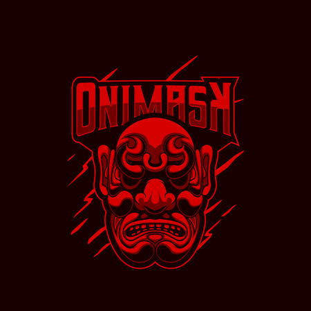 Japanese Ancient Hanya Mask Warrior or Samurai Warrior can be used as sport or esport team logo, and any other purpose.のイラスト素材