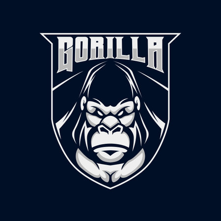 Gorilla logo. Gorilla Mascot E-Sport Gaming Logo Design Template Vector Illustrationのイラスト素材