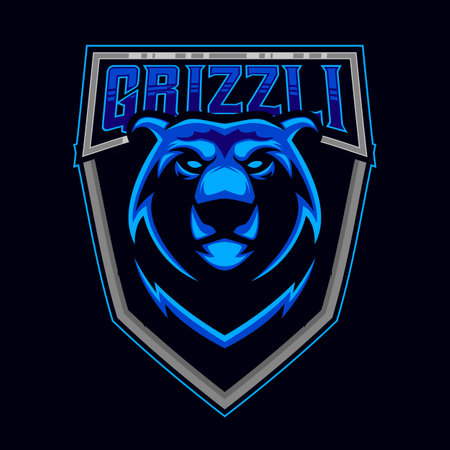 Bear Logo. Bear E-Sport Mascot Logo Design icon symbol template design vector illustrationのイラスト素材