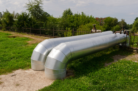 The high pressure pipeline out of groundの写真素材