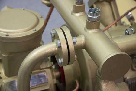 Elements of oil and gas processing plant with pipe line valves
