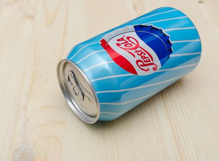 Saint-Petersburg, Russia - March 24, 2019. Can 330 ml of Pepsi-Cola. Pepsi - Cola is a soft tonic