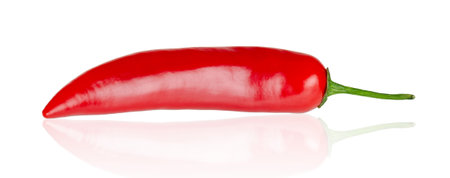 Red hot chili pepper isolated on white.の写真素材