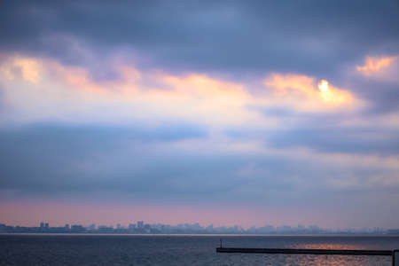 Beautiful sunset beach in Japanの写真素材