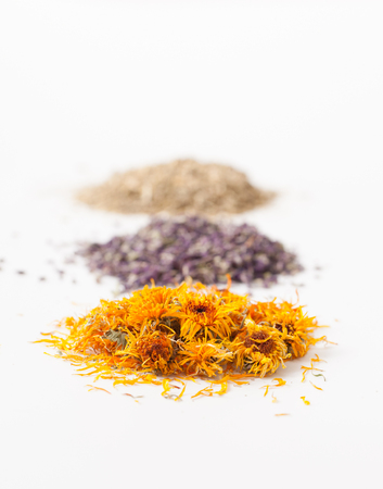 The recipes of herbs in cosmetics and treatment. The background image place for text.の写真素材