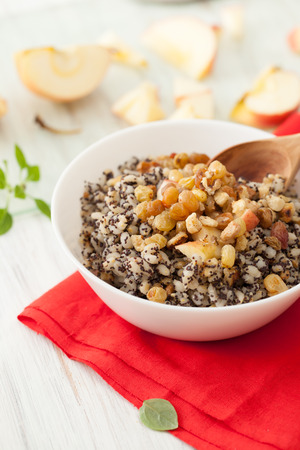 Kutya is a Christmas dish made of wheat grains, poppy seed, nuts, raisins and honey. Porridge, which began the celebration of Christmas.の写真素材