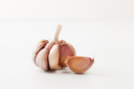 The garlic in the recipes of traditional medicine and to enhance immunity. Copy space textの写真素材