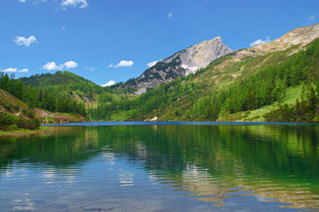 lake in the mountains, Tauplitzalm Austriaの写真素材