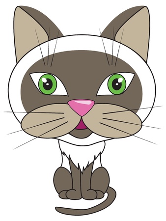 vector cartoon illustration - sitting catのイラスト素材