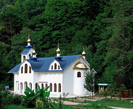 Photo of the building of christianity church in the forestの写真素材