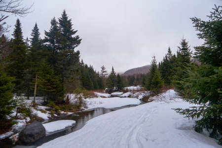 Sttream flowing through mountainsの写真素材