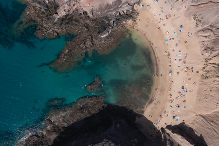 Lanzarote Playa del Pozo beach in coast Papagayo Canary Islands