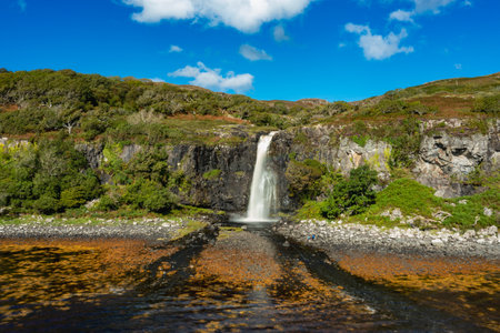 Eas Fors Waterfall, Isle of Mull, Scotland, UKの写真素材