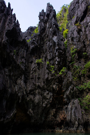 Limestone rocks on the Philippine islands near El Nidoの写真素材