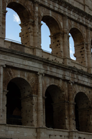 12/11/2023 Rome, Italy. Colosseum in Rome, Italy, with cloud skyの写真素材