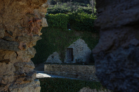 Details of a monastery in the North East of Catalonia, Spain.