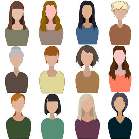 Set of abstract womenのイラスト素材