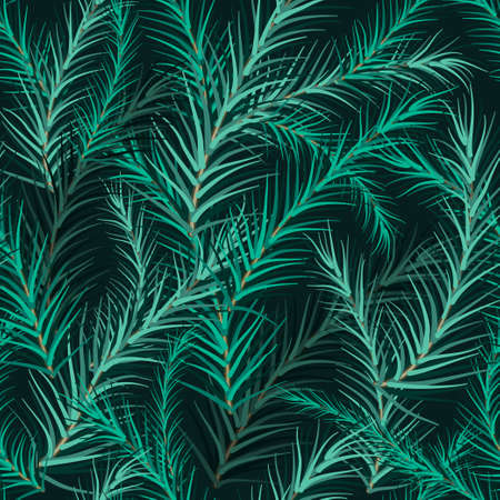 Christmas tree fir branch background. Seamless vector illustration.のイラスト素材