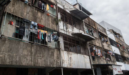 BATAM, INDONESIA - FEBRUARI 7, 2015 : Flats at the slum area in Batam, Indonesia.のeditorial素材