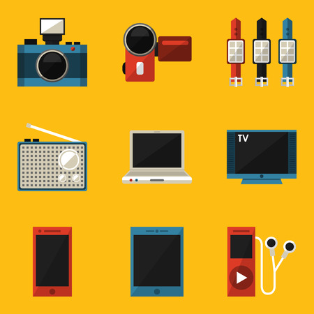 Flat icon set  Device  Vector illustration のイラスト素材