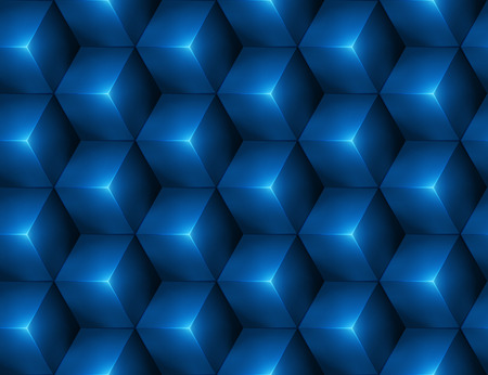 3d Abstract seamless background with blue cubesのイラスト素材