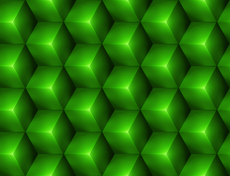 3d Abstract seamless background with green cubesのイラスト素材