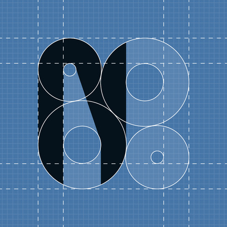 Round engineering font. Symbol N Vector illustration in eps10のイラスト素材