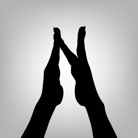 Silhouette woman hand. Letter N. Vector illustration in eps10のイラスト素材