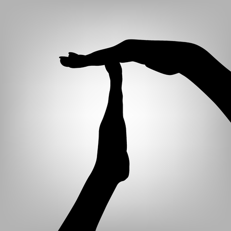 Silhouette woman hand. Letter T. Vector illustration in eps10のイラスト素材