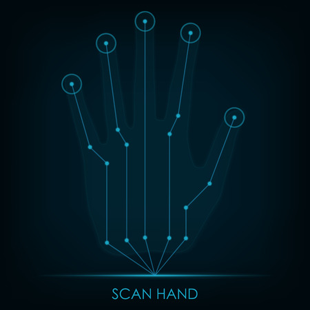 Scan Hand.Scan Hand. Vector illustration in eps10のイラスト素材