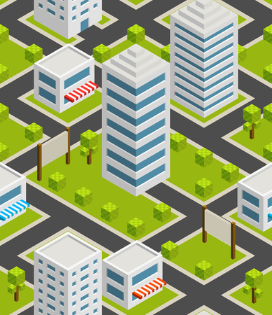 Seamless background city. Isometric. Vector illustration in eps10のイラスト素材