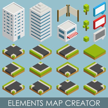Isometric elements map creator. のイラスト素材
