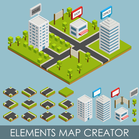 Isometric elements map creator.のイラスト素材