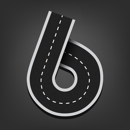 Six number. Road font.のイラスト素材