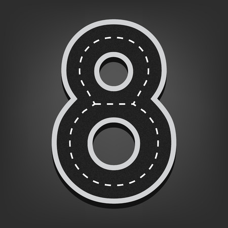 Eight number. Road font.のイラスト素材