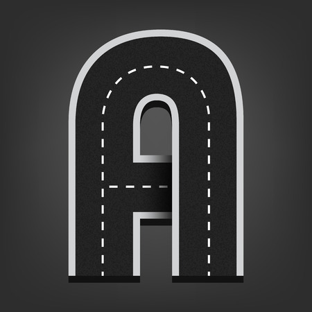 A letter. Road font.のイラスト素材