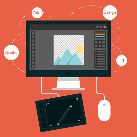 Set of flat design concept icons for design.のイラスト素材