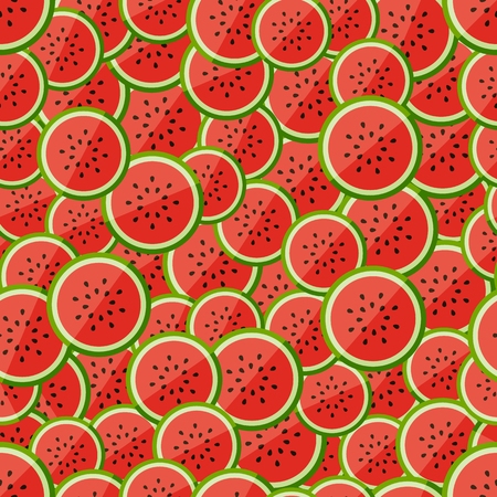 Seamless pattern chopped watermelon. Vector illustration in eps10