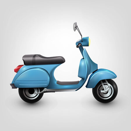 Cool blue scooter. Vector illustration in eps10のイラスト素材
