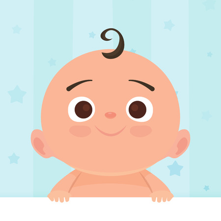 Flat little happy boy.のイラスト素材