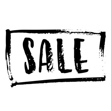 Dry brush "Sale" in square frameのイラスト素材