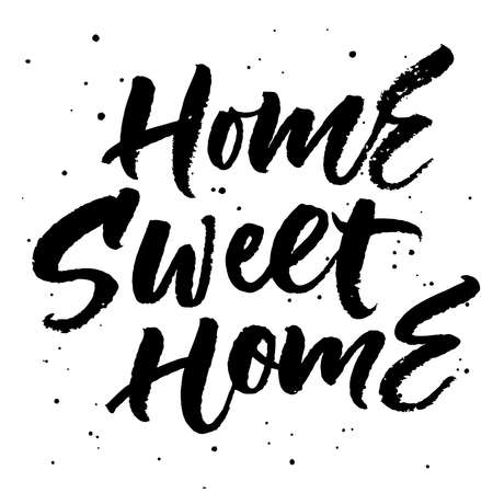 Home sweet home. Hand lettering. Vector illustrationのイラスト素材