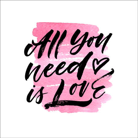 All you need is love artistic lettering. Vector illustrationのイラスト素材