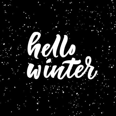 Hello winter hand lettering.のイラスト素材