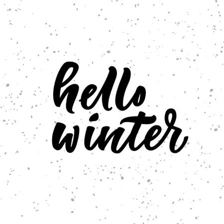 Hello winter hand lettering..のイラスト素材