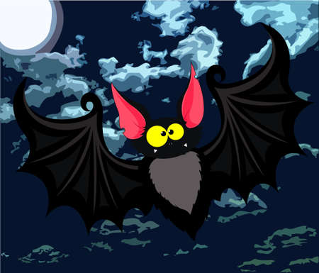Vector illustration of funny cartoon bat