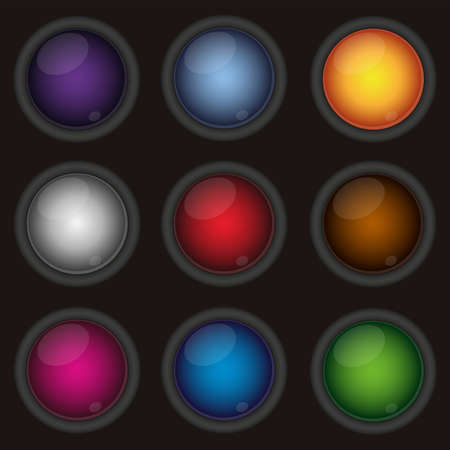 Set of colored buttons for web design. EPS 10. Can be use as icons, element, banner or background.のイラスト素材